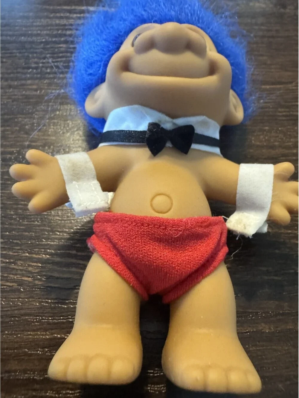 Vintage Russ Troll Doll Blue Hair Retro 4” 90s